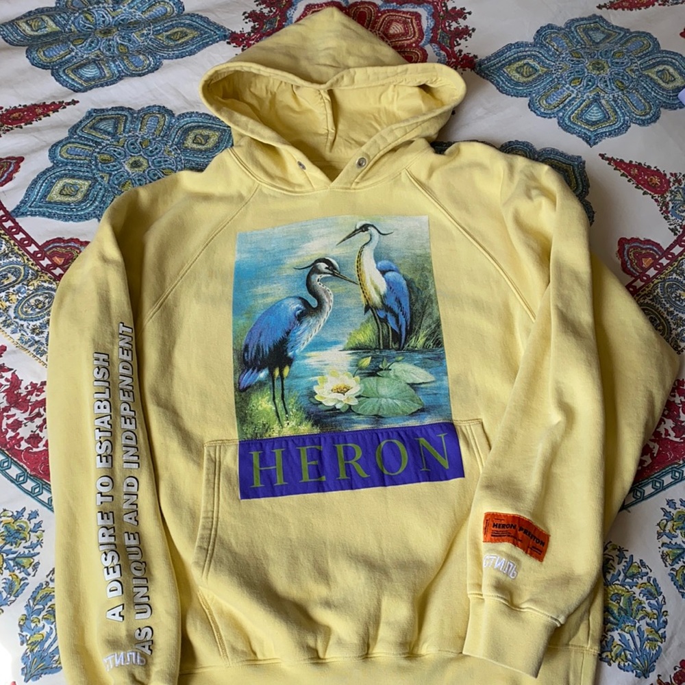 (SOLD)Rare Heron Preston Graphic Birds Hoodie